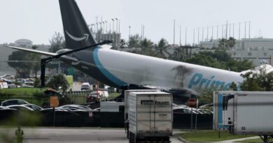 Amazon cargo plane crashes into multiple vehicles, forcing Miami airport to ground all flights