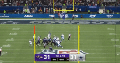 Ravens stroll it off in Rio after a 56 yard discipline purpose vs the Dallas Cowboys