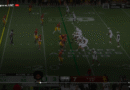 Desman Stevens is ejected for focusing on after hitting the top of Dante Moore, who’s then carted off the sector