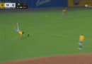 Debuting Colby Thomas tosses the whole cooking area from left field to get the runner out at Home