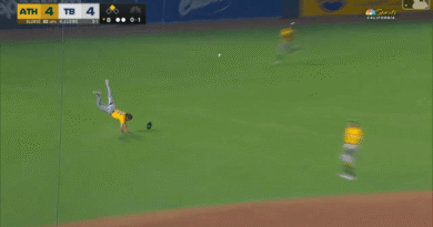 Debuting Colby Thomas tosses the whole cooking area from left field to get the runner out at Home