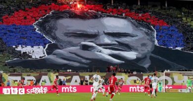 Ratko Mladic: Red Star followers show tifo of battle legal