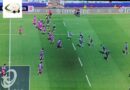 large boy Rudolph Jeandre scores a working strive for the Pretoria Bulls vs Stade Francais