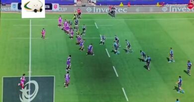 large boy Rudolph Jeandre scores a working strive for the Pretoria Bulls vs Stade Francais