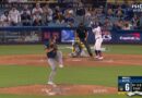 Trevor Megill strikes out Mookie Betts strikes because the Brewers at the moment are up 3-0 on the Dodgers