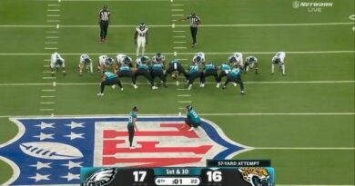 Cam Little hits a walk-off 57 yard subject purpose vs the Philadelphia Eagles in London and hits the Jude Bellingham celebration