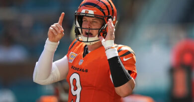 Burrow throws 4 TDs, Battle has pair of interceptions as Bengals beat Dolphins 31-24